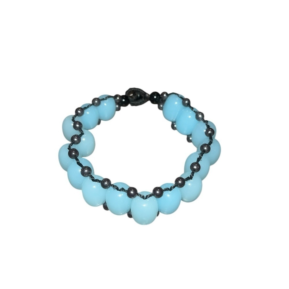 Chic Beaded Bracelet in Blue and Black